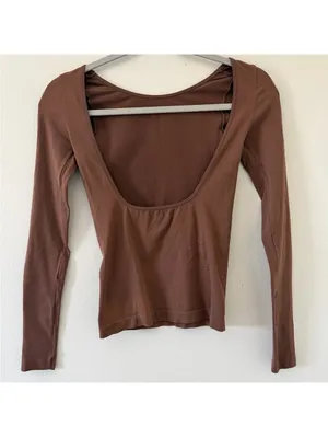 Free People x intimately FP Low Back Seamless Brown Long sleeve size xs/s thumbnail 4