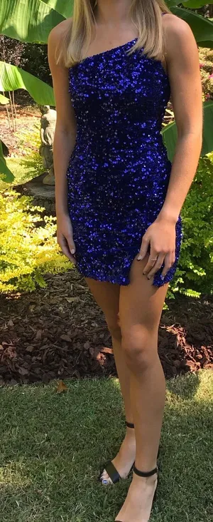 Midnight Doll Blue-Purple Sequin Dress thumbnail 1