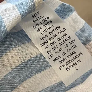Everly Blue White Striped Linen Blend Button Front Midi Skirt Womens Large‎ thumbnail 8