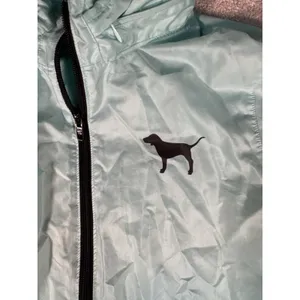 Victorias Secret PINK Jacket XS Ombré Teal‎ Full Zip Tuckaway Hood Windbreaker thumbnail 3