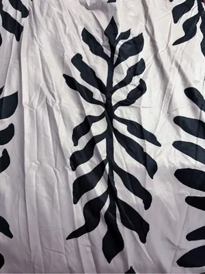 Women’s Black & White Leaf Print Summer Dress thumbnail 2