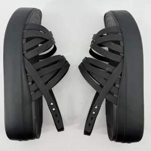 Crocs Brooklyn Strappy Low Wedge Sandal Black Women 10 Comfort Platform Y2K thumbnail 7
