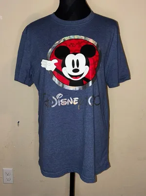 Disney Mickey Mouse Red and Blue Graphic Tee thumbnail 1