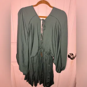 Free People Emerald Green Arzel Mini Dress thumbnail 5