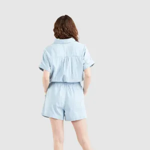 NWT LEVIS Roomy Overalls Romper Female Levis Light Jeans Color thumbnail 4