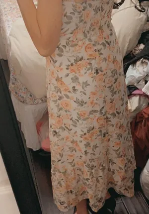 Floral evening dress long strappy dress prom wedding evening date night thumbnail 5