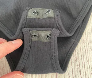 Bodysuit women S scoopneck Longsleeve fitted black thumbnail 3
