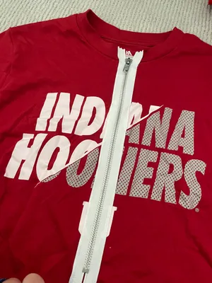 Urban Outfitters Urban Tailgaters Indiana University Zip Up Crop Tee thumbnail 2