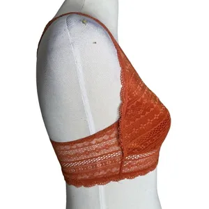 Victoria's Secret Floral Lace Racerback Bralette Size S Burnt Orange Loungewear thumbnail 12