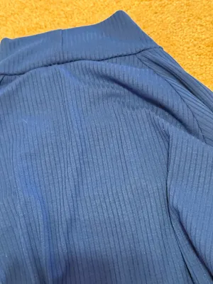 Ribbed Cutout Long sleeve bodysuit with mock turtle neck - Blue thumbnail 5