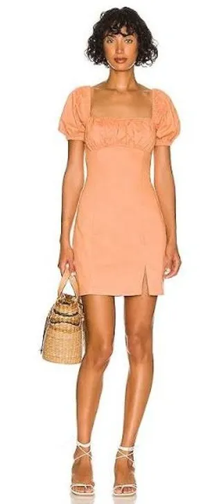 ASTR The Label Wendy Dress MILKMAID FEMININE Papaya Puff Sleeve Mini Size XS NWT thumbnail 1