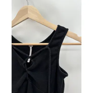Free‎ People Emmy Lou Lace-Up Neck Tank Top Black Women Small OB501960 thumbnail 4