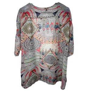 Gimmicks By BKE Boho Tribal Print Lightweight Sheer Layering Kimono thumbnail 3