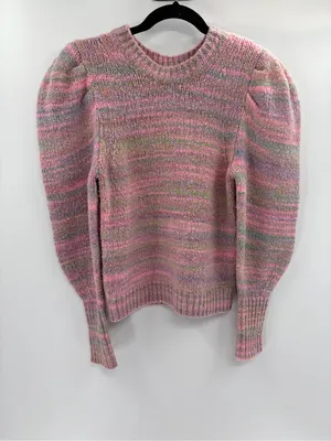 Loveshackfancy Aquarius Chunky Knit Sweater Pink Puff Sleeves Coquette small thumbnail 3