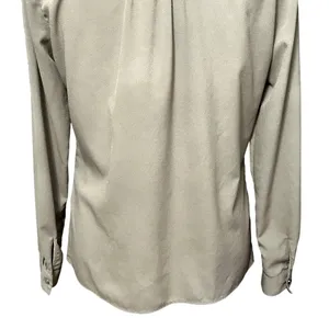 Banana Republic Olive Green Classic Embroidered Button Up Blouse Office Ready thumbnail 7