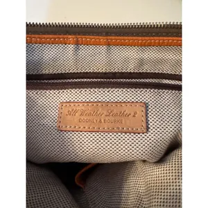 Dooney and Bourke Orange/Tan Pebbled Leather O-Ring Slouch Hobo Bag thumbnail 7