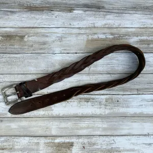 Timberland Western Belt Braided Leather Womens Chunky‎ Small Brown Boho Outdoor thumbnail 2