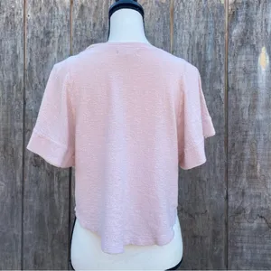Like New Madewell Blush Pink Cotton Ingrid Dolman Flutter Sleeve T-Shirt Size S thumbnail 4