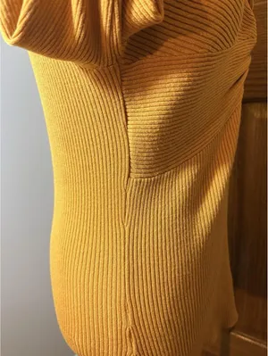 No Boundaries Mustard Yellow Ribbed Twist Front Sweater Women’s XL XG Top thumbnail 5