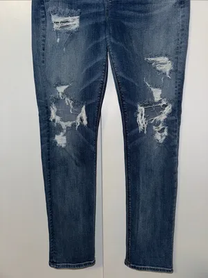 American Eagle High Rise Slim Jeans Distressed Women’s 8 thumbnail 3