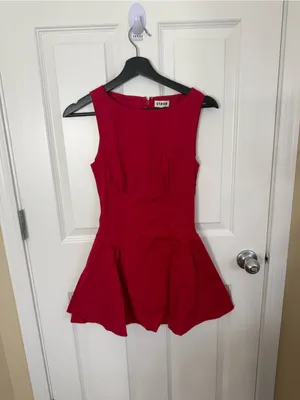 Staud Gwen Mini Dress in Cherry 0 thumbnail 2