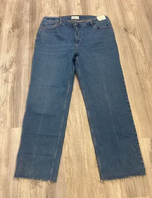 Abercrombie & Fitch The 90s‎ Relaxed High Rise Jeans Raw Hem Size 36/22 Long NEW thumbnail 1
