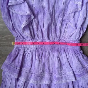 LoveShackFancy Natasha Ruffled Sleeve Tie Dye Mini Dress Small thumbnail 12