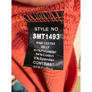 POL Womens‎ Waffle Knit Star Print Contrast Hoodie Terracotta Orange boho thumbnail 7