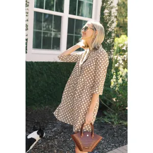 Tuckernuck Ready For Rattan Mini Dress Neutral Tunic Button Up Size Small thumbnail 2