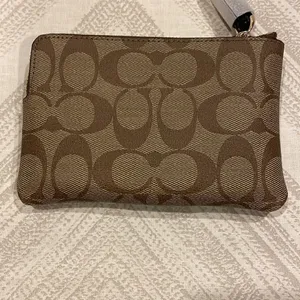 Coach Signature PVC Leather Corner Zipper Wristlet thumbnail 4