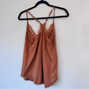 Built By Dreamers Orange Lace Trim Camisole Top Women M Feminine Delicate Blouse thumbnail 8
