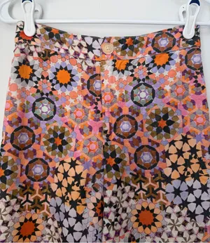 Anthropologie Geometric Straight Wide Leg High Rise Pant Size 2 thumbnail 1