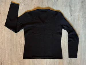 Brown Merino Wool Cardigan, Sz A thumbnail 4