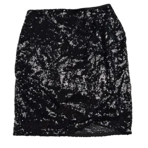 Altar'd State Black Sequin Skirt Size XS Lined Faux‎ Wrap Front Going Out Party thumbnail 2