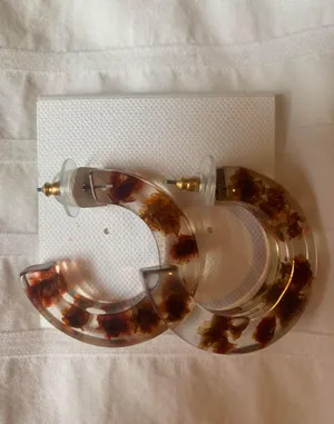 Boutique Floral Hoop Earrings thumbnail 1