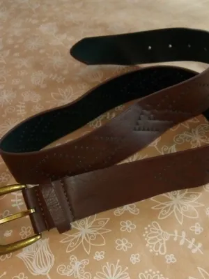 Source Unknown Beautiful S Mocha Perforated Casual Fashion Belt thumbnail 1
