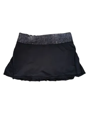Lululemon Pace Setter Skirt Small 4 Black Burlap white Stretch Tennis Preppy thumbnail 6