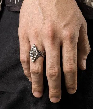 925 Silver Plated Cross Ring for Men Women,Punk Ring,Hip Hop Ring thumbnail 1