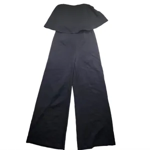 DO+BE -714 Strapless Jumpsuit‎ Wide Leg Ruffle Sexy Back Stretchy Black Small thumbnail 3
