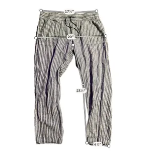 Old Navy Womens Blue White Striped Linen Blend Drawstring Jogger Pants‎ Size S thumbnail 3