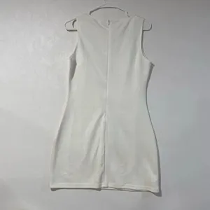 White Sleeveless Mini Dress Size M Clean Girl Minimalist Chic thumbnail 3