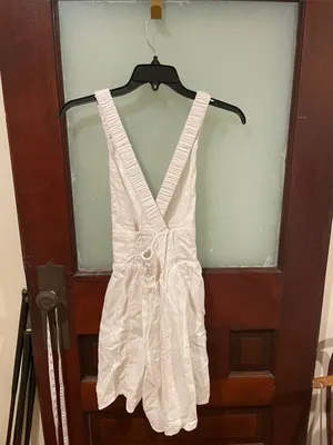 Abercrombie & Fitch White Deep V-Neck Mini Dress thumbnail 2