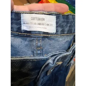 Cotton On Women's Size 10 Midi Denim Dad Shorts Dark Stone Wash 100% Cotton High thumbnail 9