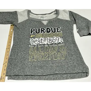 Russell Athletic Purdue Boilermakers Sweatshirt Womens Medium M Gray 3/4 Raglan Sleeve Scoop Neck thumbnail 6