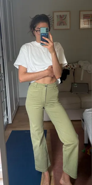 Madewell Emmett Wide-Leg Pants green thumbnail 1