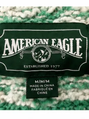 American Eagle Green & Cream Fair Isle Sweater Size Medium thumbnail 4