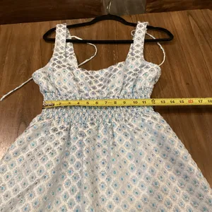 Hill House Home The Snowflake Brocade Cher sleeveless flare mini Dress L thumbnail 7