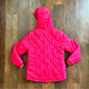 Faded Glory hot pink/pink reversible hooded puffer jacket, juniors size XL 14/16 thumbnail 9