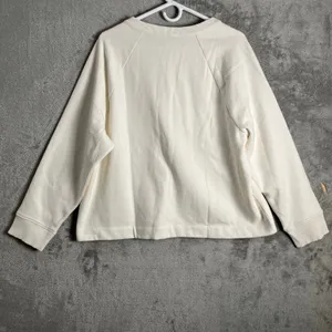Ann Taylor Cream Sweatshirt Minimalist Cozy Lounge‎ Top Size XL Cotton Blend New thumbnail 2
