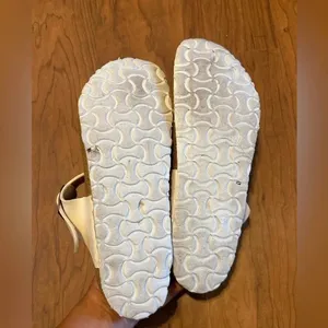 Birkenstock Gizeh Birko-Flor Unisex Size EU 40 US L9 M7 White Slip‎ On Sandals thumbnail 4